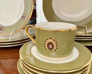 Lenox Au Courant Olive pattern- cups, saucers, salad and dinner plates- $10/piece