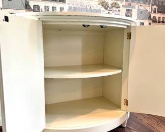 Inside view: Jacques Garcia for Baker Furniture demi-lune cabinet- 47x36.5x22- $2200