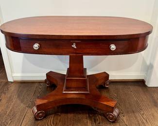 Vintage Polo Ralph Lauren oval mahogany library style table- 42x24x29- $850