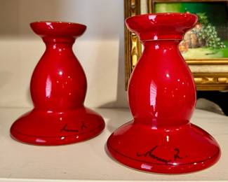 Pair of vintage Mamma Ro’ Italy candlestick holders- 5”H- $50 for the pair