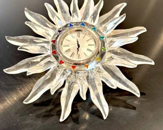 Vintage Swarovski “Solaris” table clock- as is- 5”D- $60