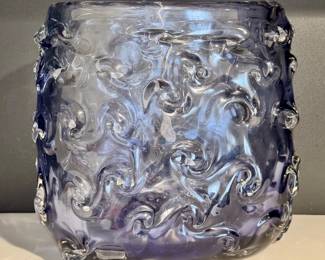 Purple art glass vase- 9x6x9- $100