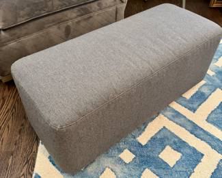 Ligne Roset Ottoman in grey fabric- 33x14.5x13.5- $380
