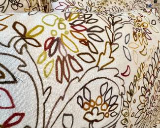 Close up of Scalamandre Fabric: Baker custom upholstered sofa- 34x75x31 - $1K