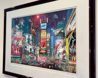 Limited edition #95/95 Alexander Chen "Times Square" Seriolithograph- C.O.A. included- 33x26- $1400