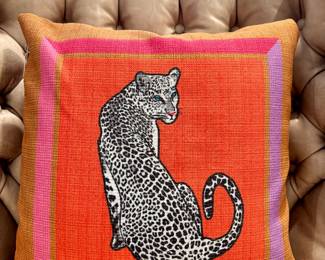 Leopard throw pillow in the style of Jonathan Adler- 21"- $70