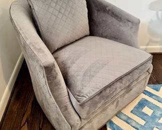 Thomasville grey swivel chair- (originally $2000)- 32x33x30.5- $1200