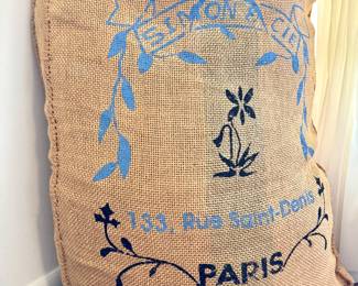 RARE! Vintage Simon and CIE Paris large coffee bean bag- 23x42- $350