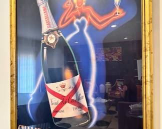 Decorative reprint of promotional poster for Champagne De Castellane- framed- 30x39- $200