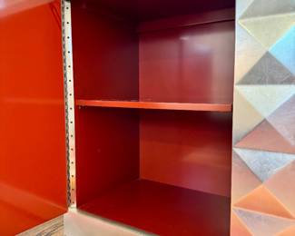 Inside view: Barbara Barry for Baker Furniture Diamond Silver Leaf cabinet- 49x18.5x35.5- $2500