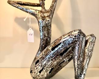 1 of set of 2 Uttermost Dahy antique silver toned statue- 14"H- $250 for the pair