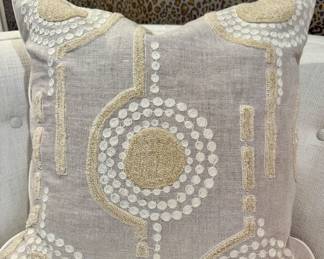 Mitchell Gold and Bob Williams neutral cream and beige tones throw pillow- 22”- $130