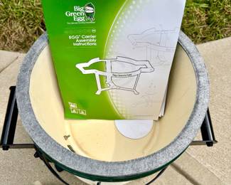  SOLD-New! Inside view- Big Green Egg Mini. All accessories included. 