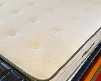 King-sized Avocado Green mattress (2 available)- organic latex pillow-top with hand-tufted rosettes- $1K
