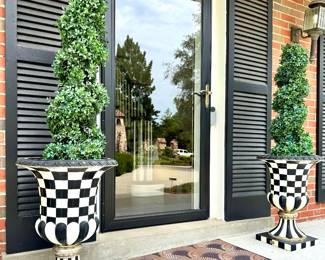 SOLD-MacKenzie Child planters (2 available)- sun fading noted- 19x24