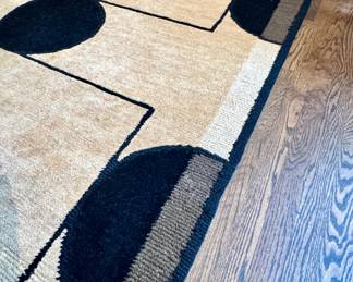 Himalayan wool- lama Tufenkian rug in black and beige motif- 9'x12'- $3500