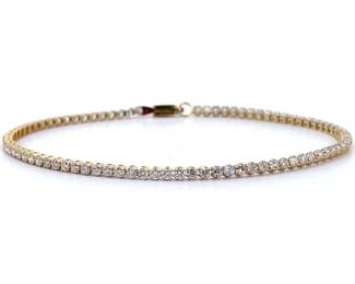 1.95 Carat Diamond Semi-Flexible Tennis Bracelet in 14k Yellow Gold