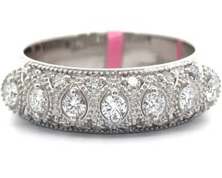 0.75 Carat Diamond 3D Vintage Dome Ring