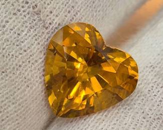 6.39 Carat Natural Citrine Heart Cut Gemstone
