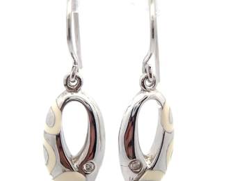 Oblong Oval Dangle Drop Earrings w/ Shepherd's Hooks