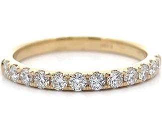 Classic 0.50 Carat Diamond Semi-Eternity Ring in 14k Yellow Gold