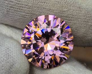 49.00 Carat Pink Cubic Zirconia Round Brilliant Cut Gemstone