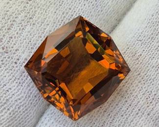 14.92 Carat Natural Madeira Citrine Fancy Step Cut Gemstone