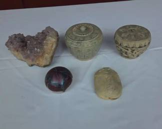 Collection Of Antique Stoneware And Home Decor