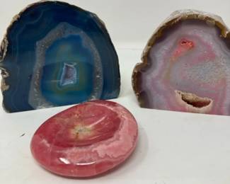 Agate Geode Slices, Rhodochrosite