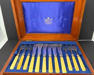 Mappin Webb Silver Plated Fish Cutlery Set, Service for 12, in Original Presentation Case
