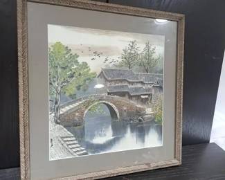 Chinese Silk Embroidered Framed Artwork