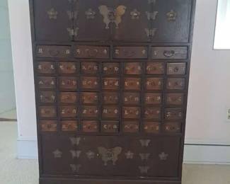 Vintage Asianstyle multidrawer apothecary Cabinet