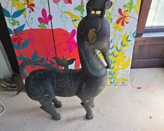 Antique Wooden Carved Animal Sculpture