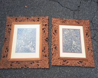 2 Framed Traditional Balinese Batuan Style Prints