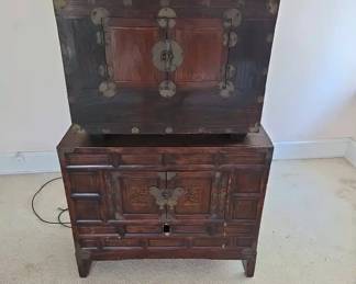 Vintage Twopeice Asian Style Storage Chest