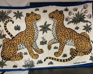 Hermes Paris Leopards Decorative Beach Towel, Measures Approx
