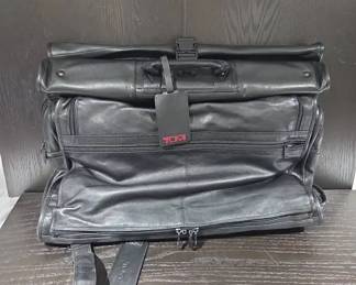 Tumi Black Leather Garment Bag