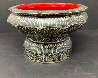 Hand Carved Wood Jewelry Box And Bowl