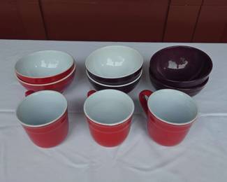 Emile Henry France Red Bowls Mugs