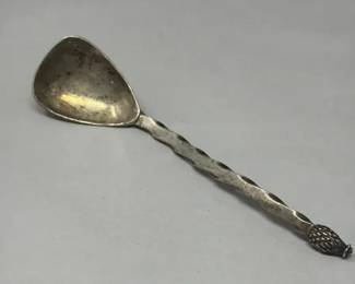 Vintage Cartier Sterling Silver Honey Condiment Serving Spoon w Pinecone Finial