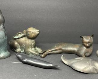 Mixed Small Metal Statue Lot San Pacific, Etc.