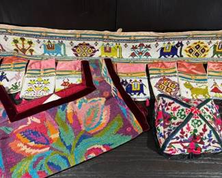 Gujarati Beaded Toran, Folk Art Vest Uyghur Cap
