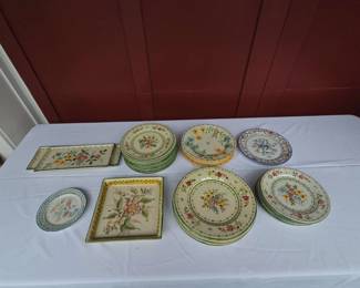 Vintage Hand Painted Plates Fabrica de SantAnna Lisboa Portugal Pottery