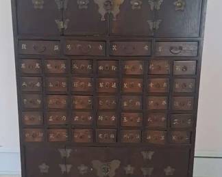 Vintage Asianstyle multidrawer apothecary Cabinet