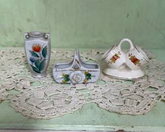 Porcelain Miniature Vase Trio