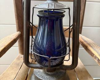C.T. Ham Lantern with Cobalt Globe