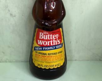 Mrs. Butterworth's Bottle Amber Glass