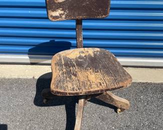 Wooden Rolling Office Chair