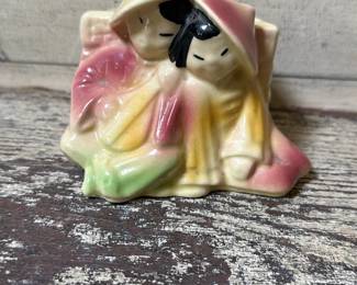 Glazed Ceramic Japanese Couple Planter