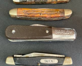 Lot of 4 Pocket Knives (Buck, Barlow)